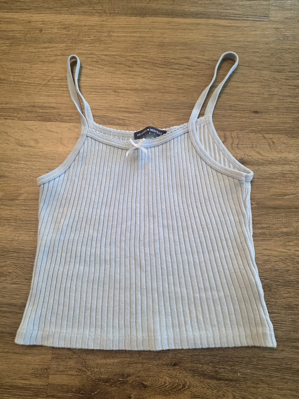 Brandy Melville Light Blue Ribbed Spaghetti Strap Camisole